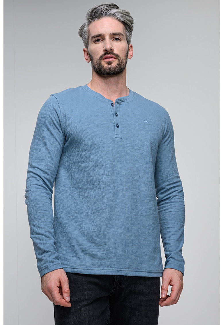 Bluza regular fit cu decolteu henley Atchison