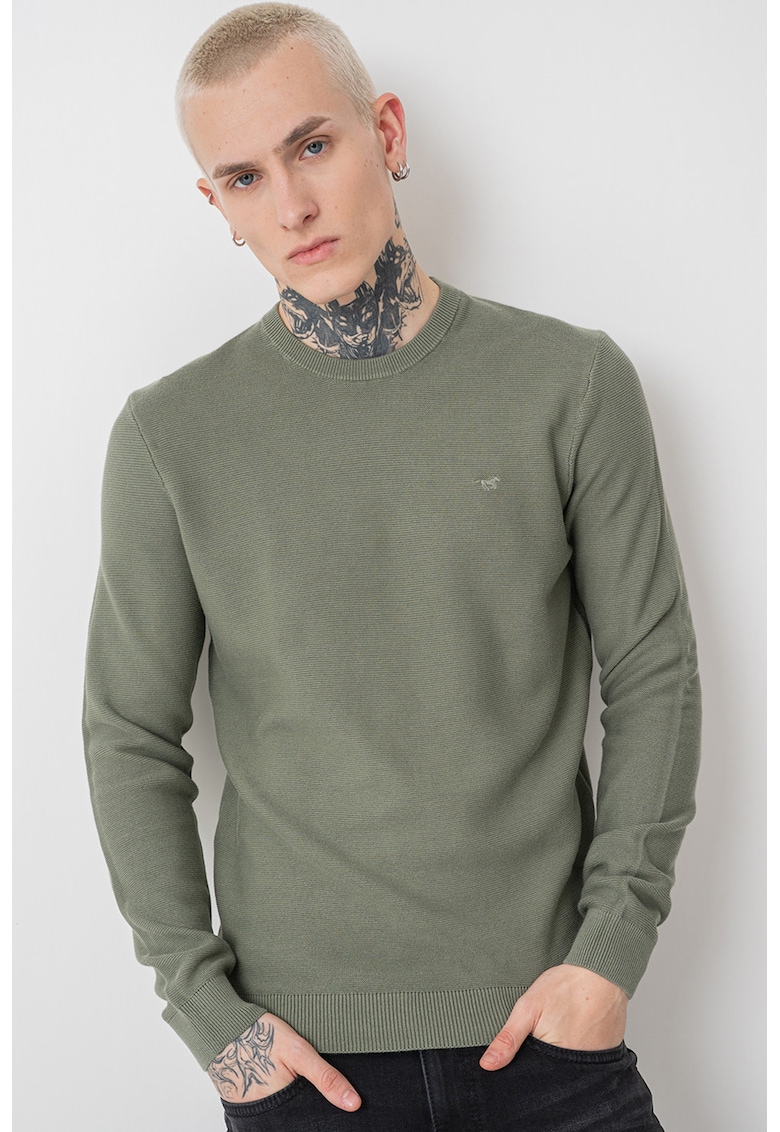 Pulover din bumbac Elliot - Verde feriga
