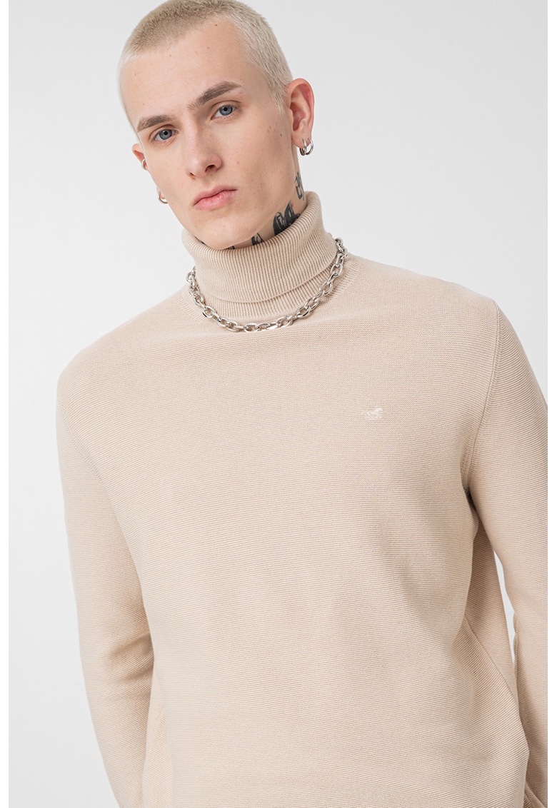 Pulover cu guler inalt Elgin - Bej