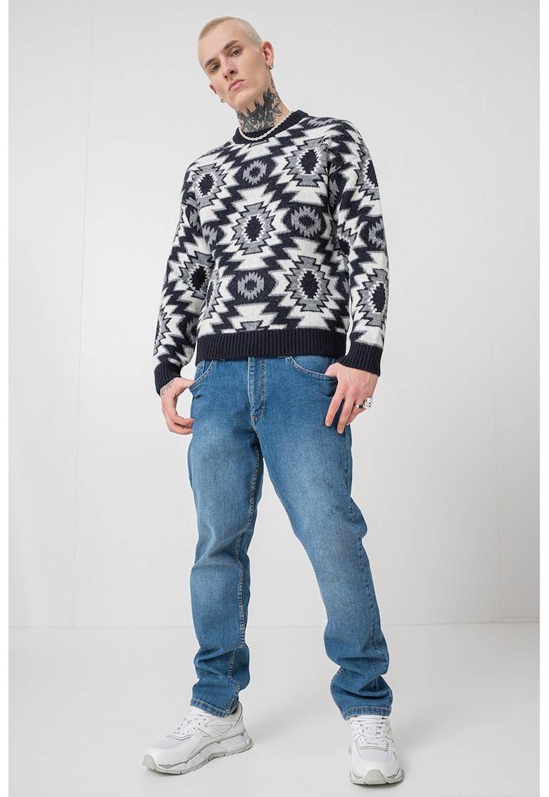 Pulover cu model Bloomfield - Alb/Negru/Gri