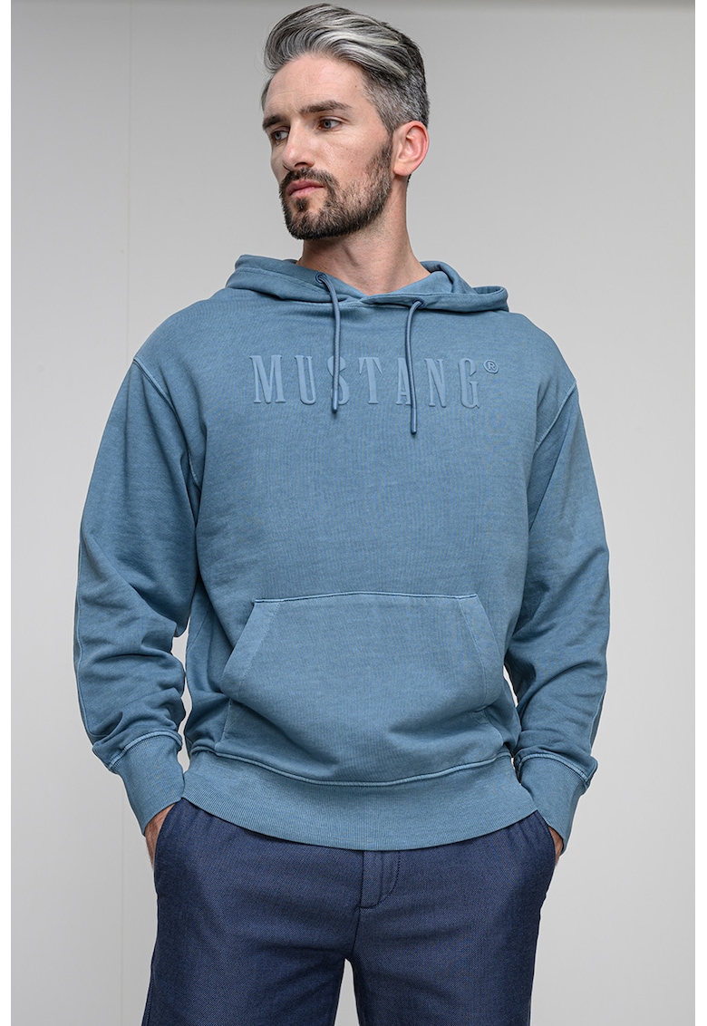 Hanorac cu buzunar kangaroo - Albastru prafuit