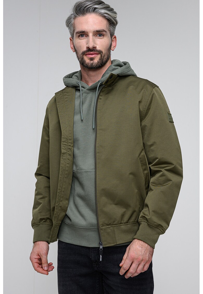 Jacheta cu fermoar Limon - Verde pal