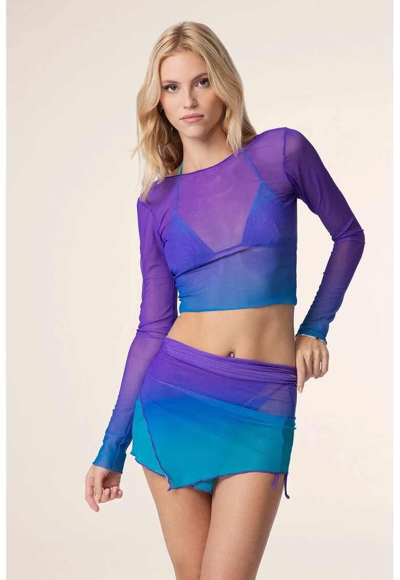 Bluza de plaja transparenta cu efect in degrade