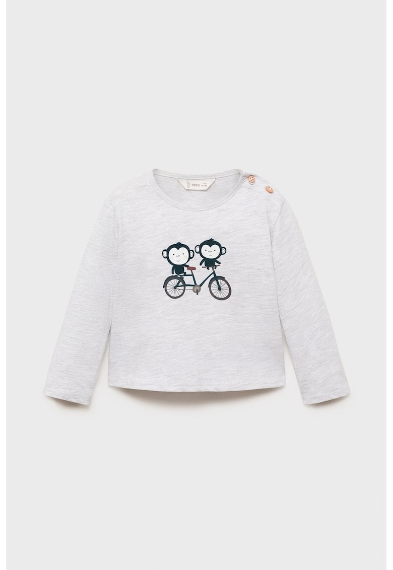 Bluza din amestec de bumbac cu imprimeu