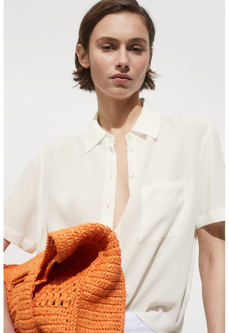 Camasa cu maneci scurte - Alb fildes