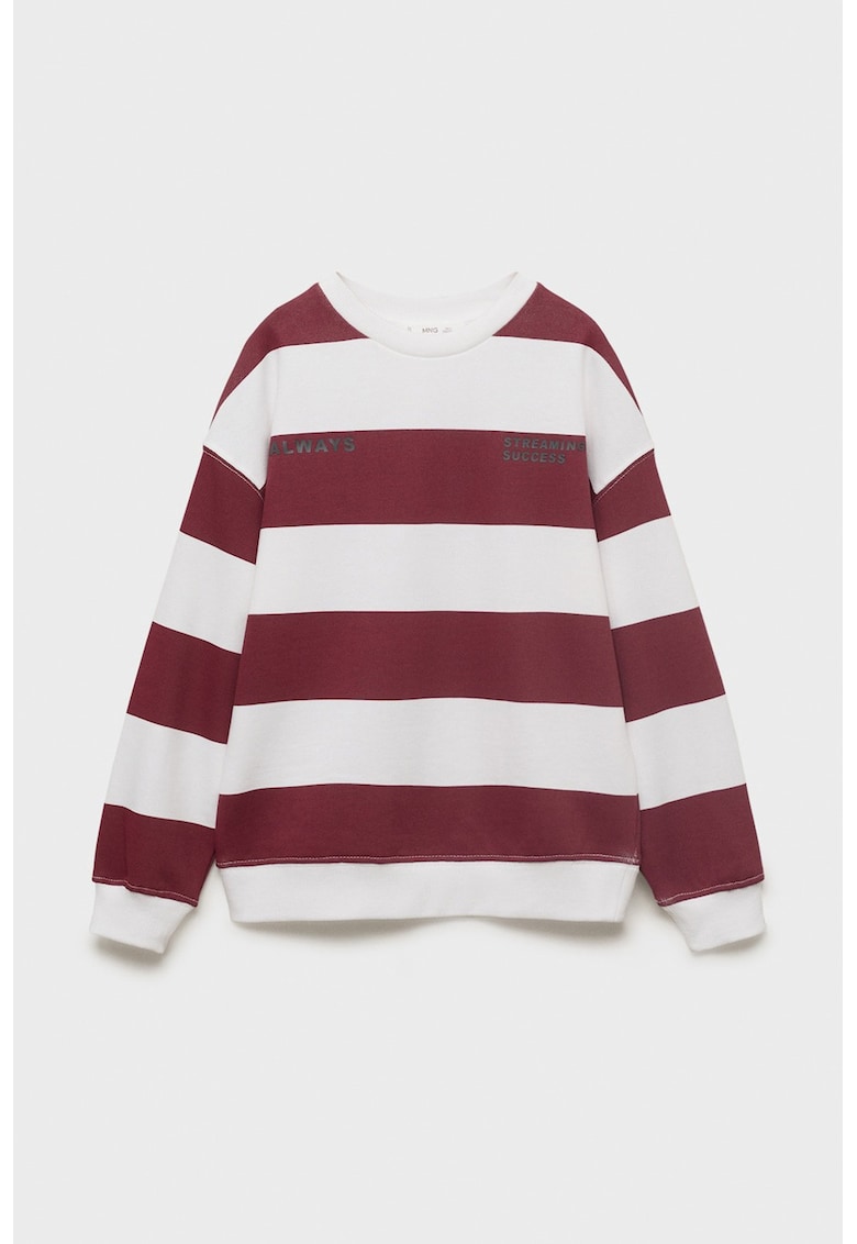 Bluza de trening cu decolteu la baza gatului si model in dungi