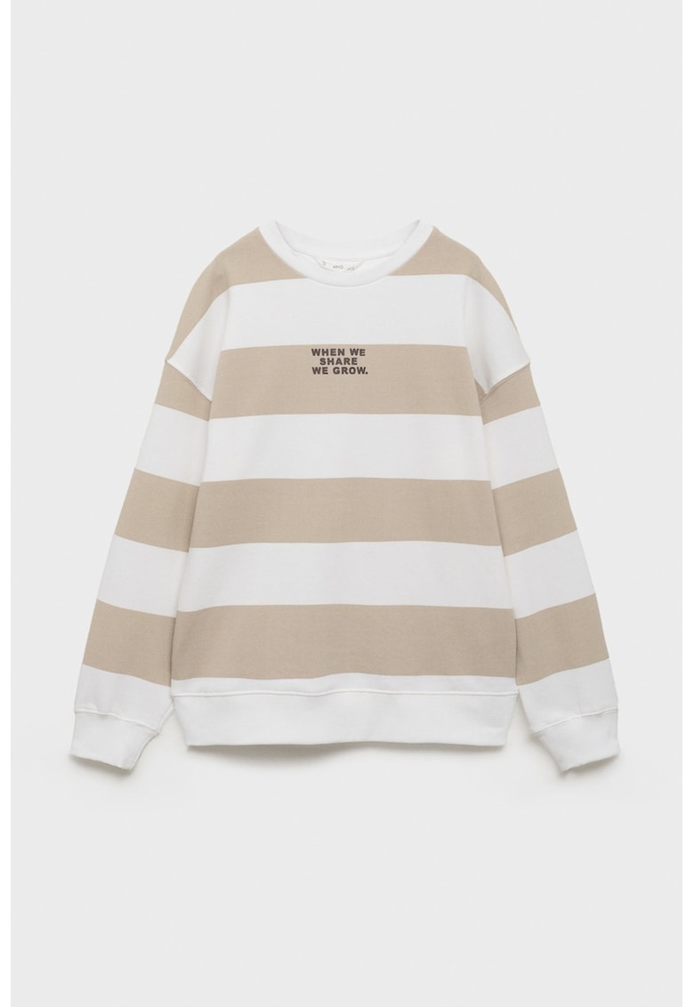 Bluza de trening cu decolteu la baza gatului si model in dungi