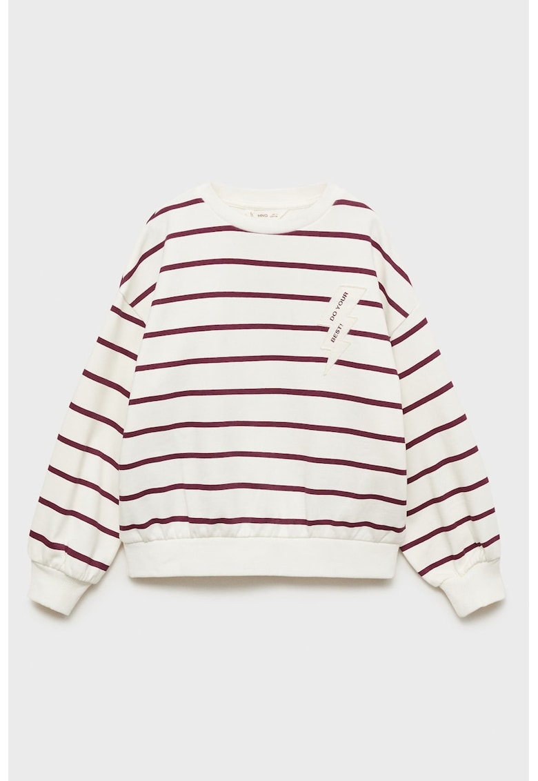 Bluza de trening cu model in dungi si maneci cazute