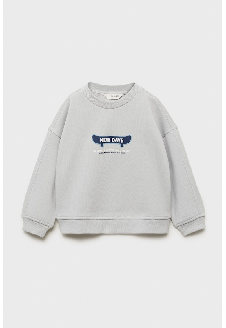 Bluza de trening din bumbac cu imprimeu cu skateboarding - Gri deschis/Roz/Albastru