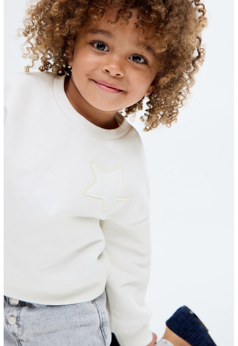 Bluza de trening din bumbac cu stea brodata