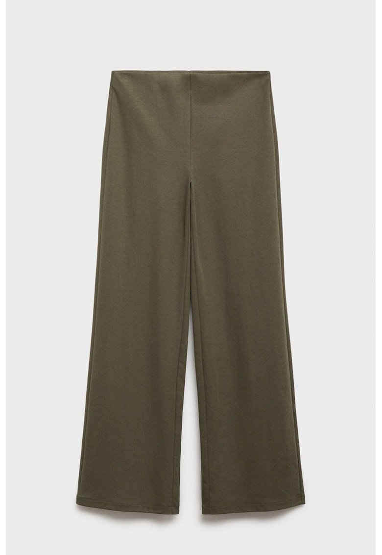 Pantaloni cu croiala dreapta si talie elastica