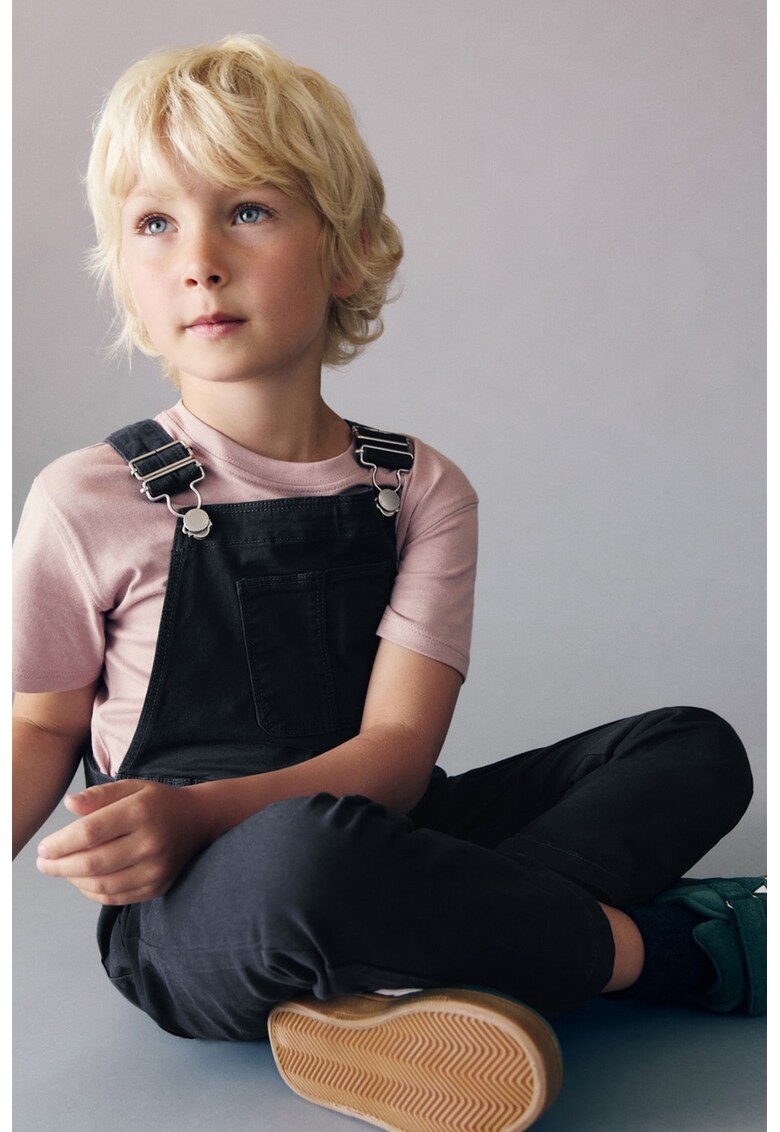 Tricou cu imprimeu text - Roz deschis/Bleumarin