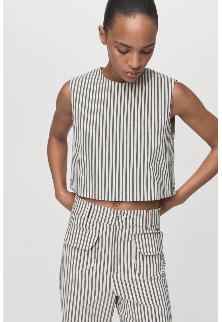 Bluza crop cu model in dungi