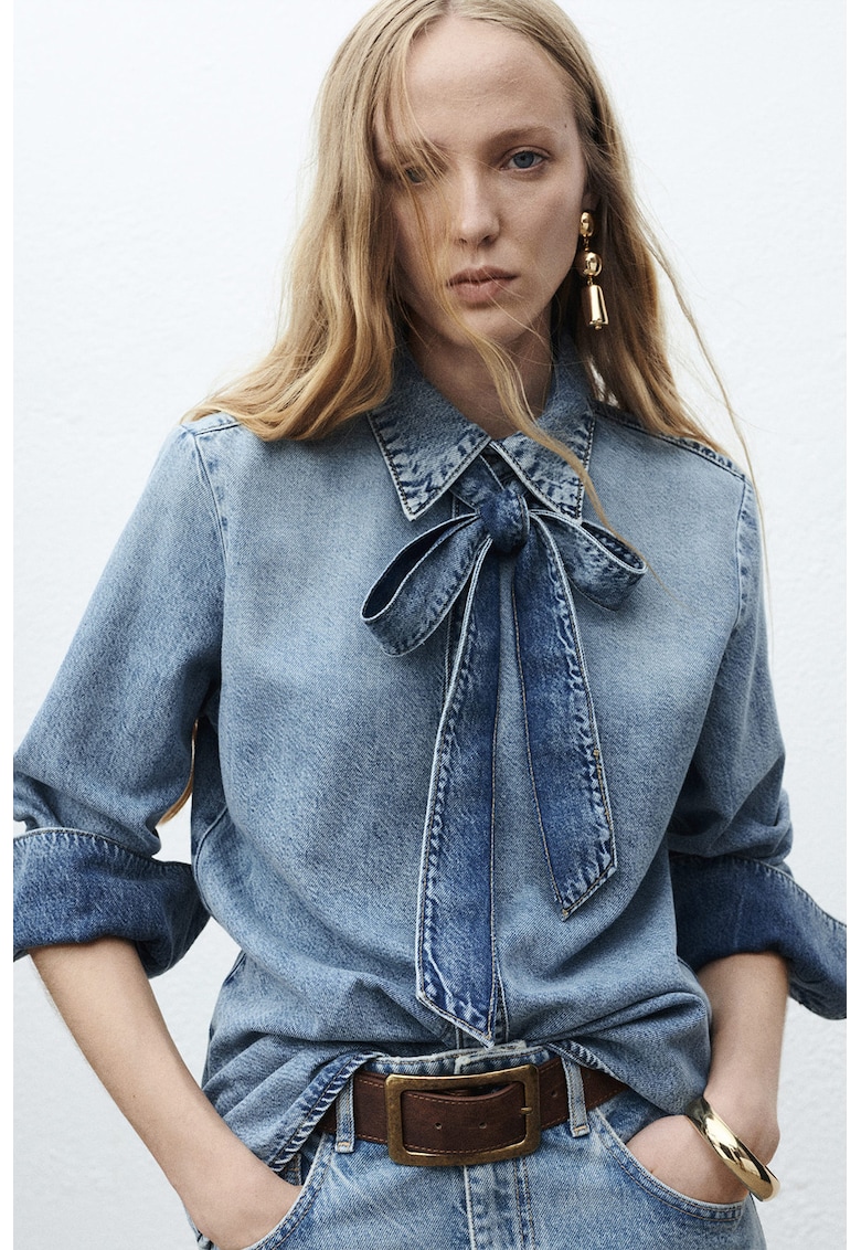 Camasa din denim cu nasturi