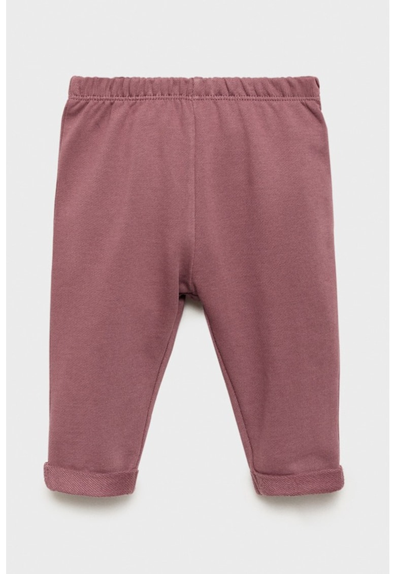 Pantaloni din bumbac cu model uni