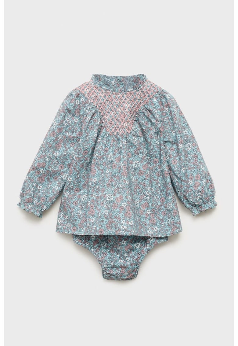 Rochie cu maneci lungi - chiloti si model floral