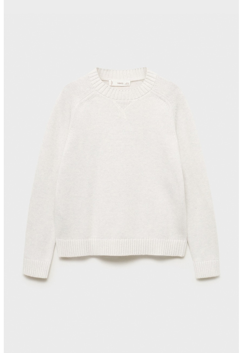 Pulover cu maneci raglan - Alb murdar