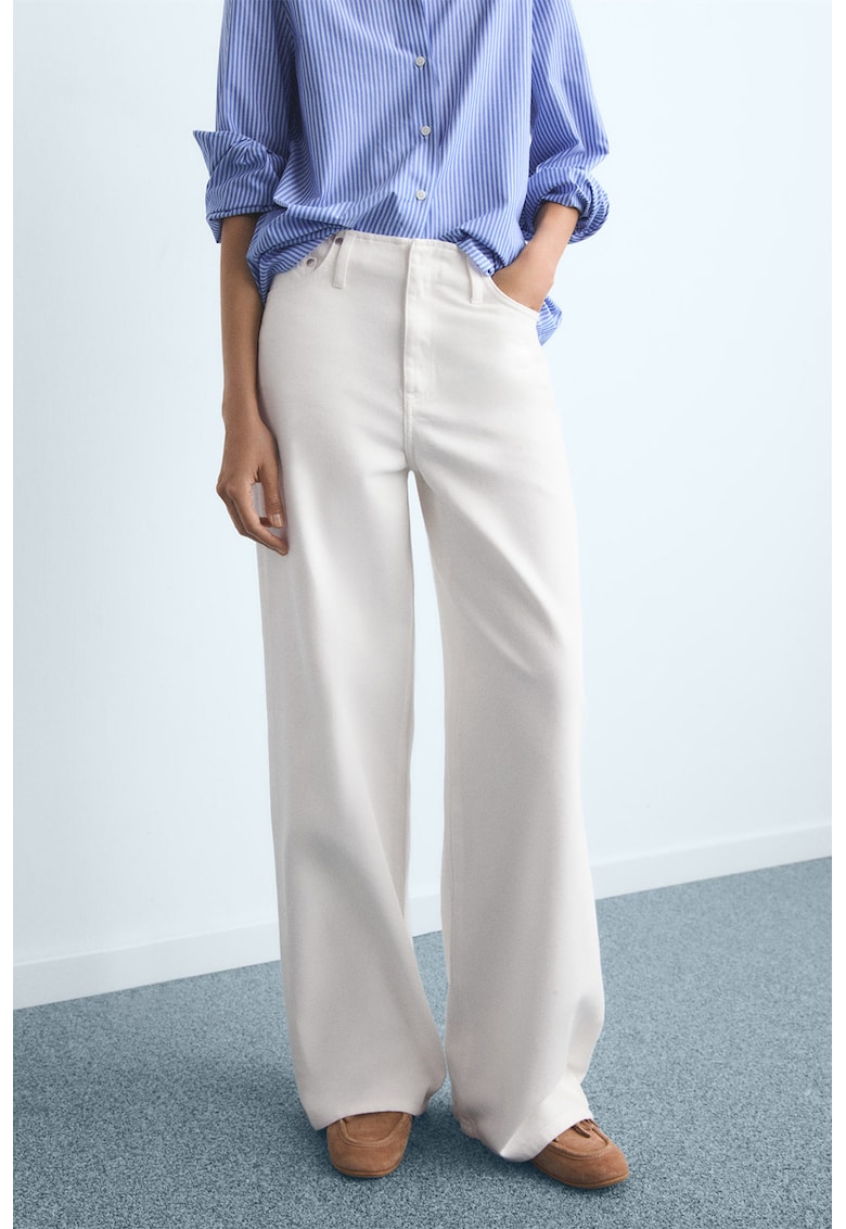 Blugi cu croiala ampla - Alb fildes