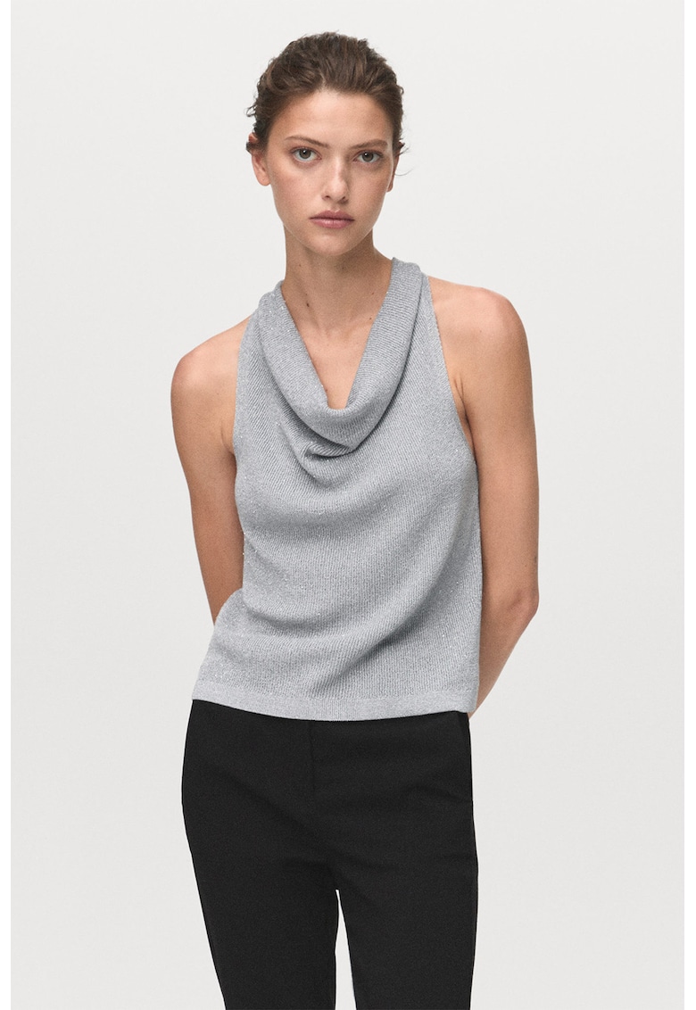 Top din lurex cu decolteu drapat