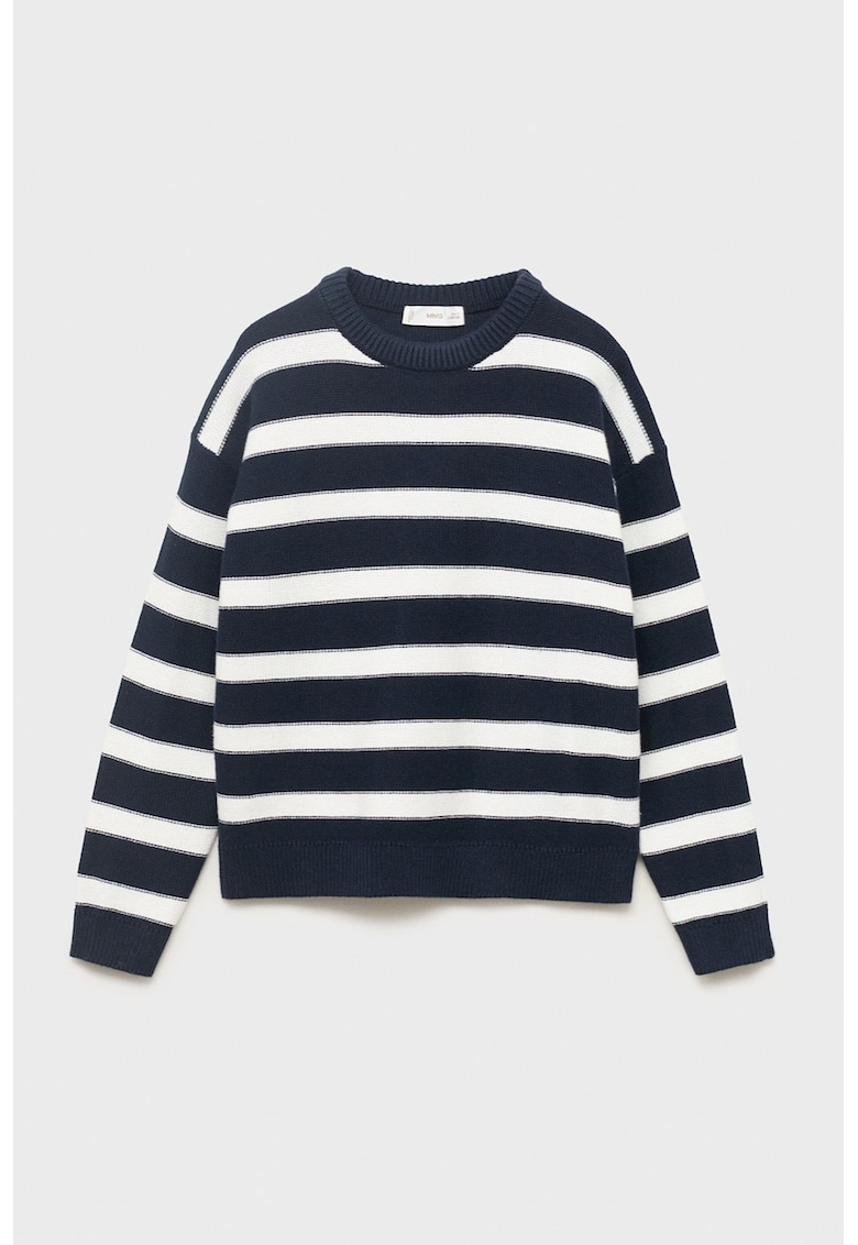 Pulover din bumbac cu model in dungi