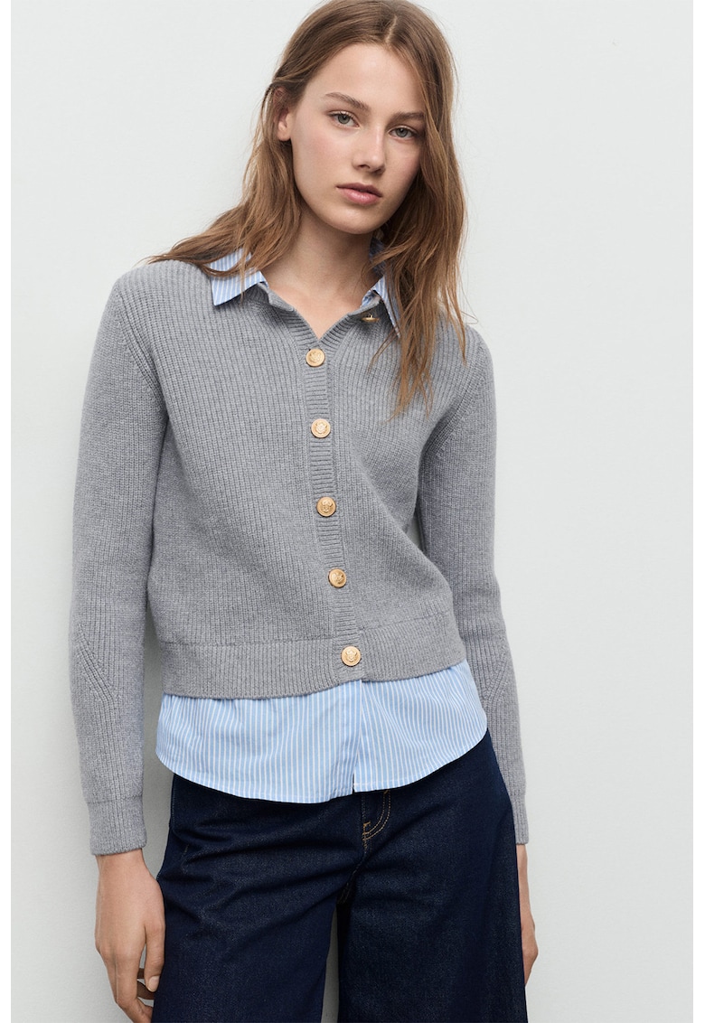 Cardigan cu aspect suprapus