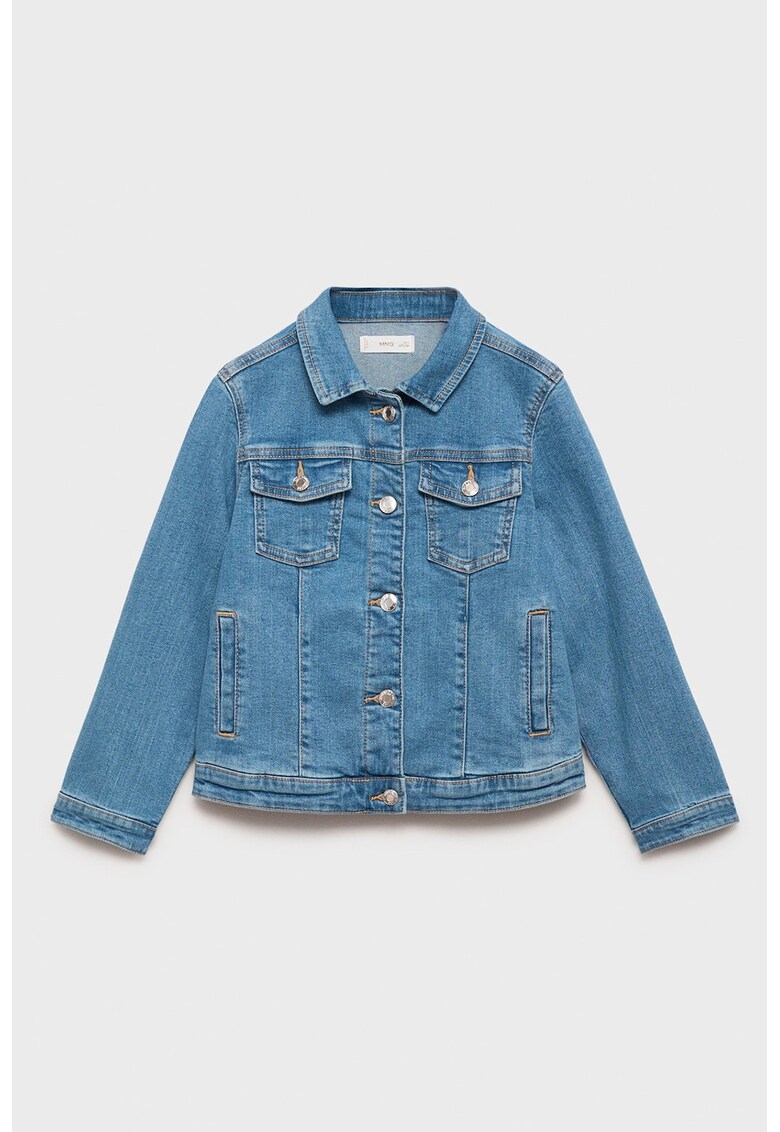 Jacheta din denim cu nasturi - Albastru royal