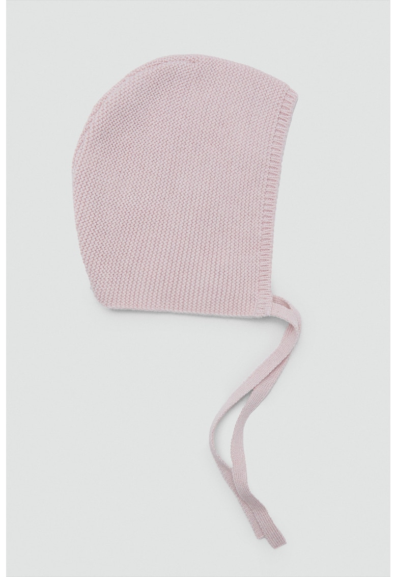 Caciula din amestec de bumbac cu snururi - Roz pastel