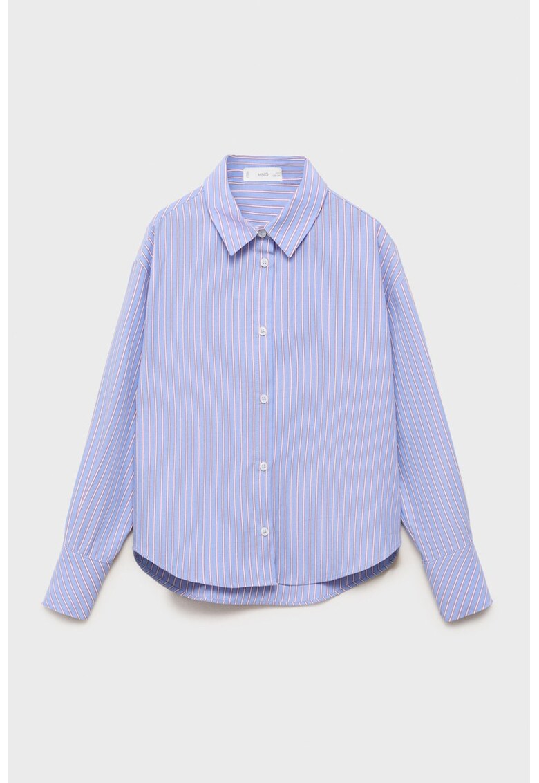 Camasa din bumbac cu model in dungi - Rosu/Alb/Albastru royal