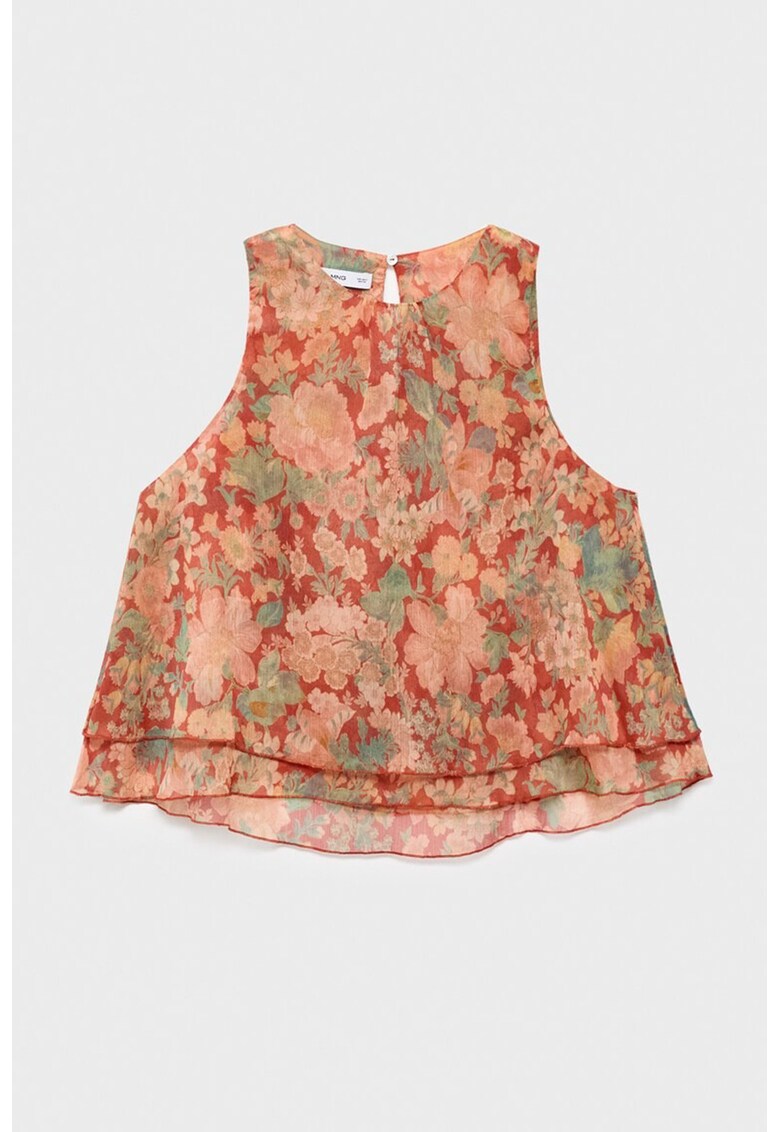 Top fara maneci cu imprimeu floral