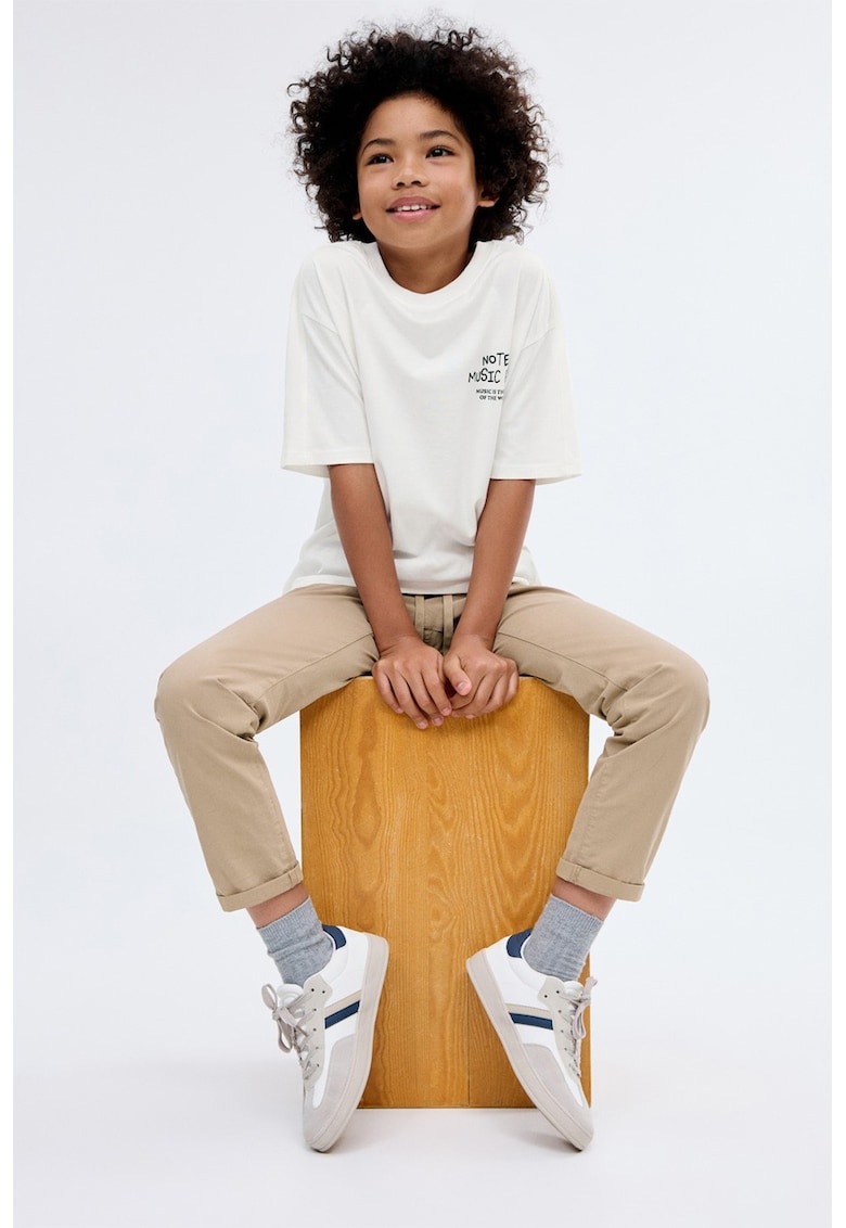 Pantaloni cu croiala dreapta si talie ajustabila