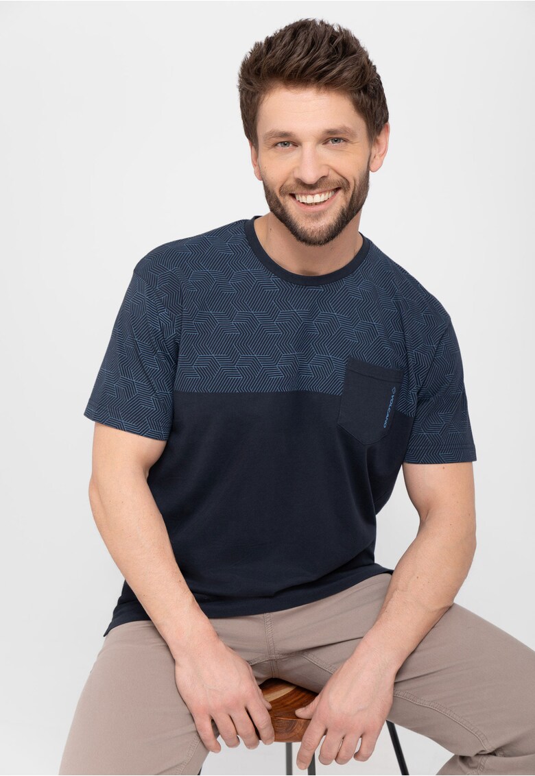 Tricou T-Famy pentru barbati - bleumarin - cu buzunar - Bleumarin