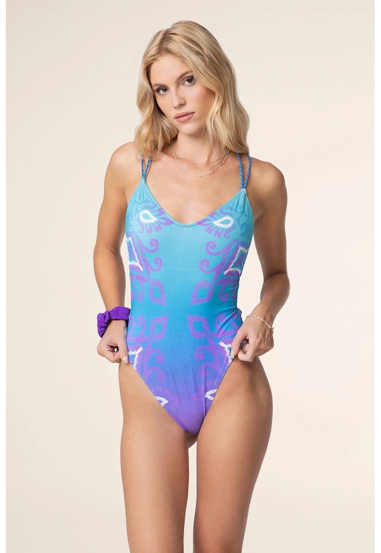 Costum de baie întreg cu print abstract - Multicolor