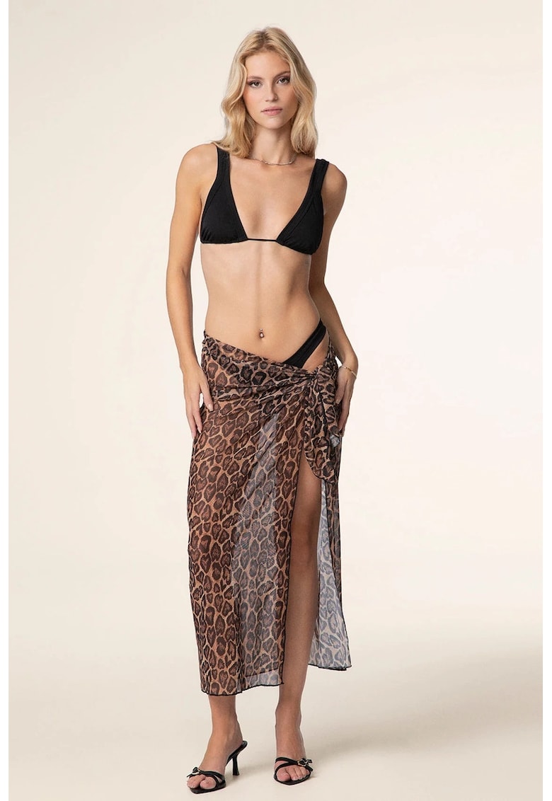 Fusta de plaja transparenta cu animal print Fusta de plaja transparenta cu animal print