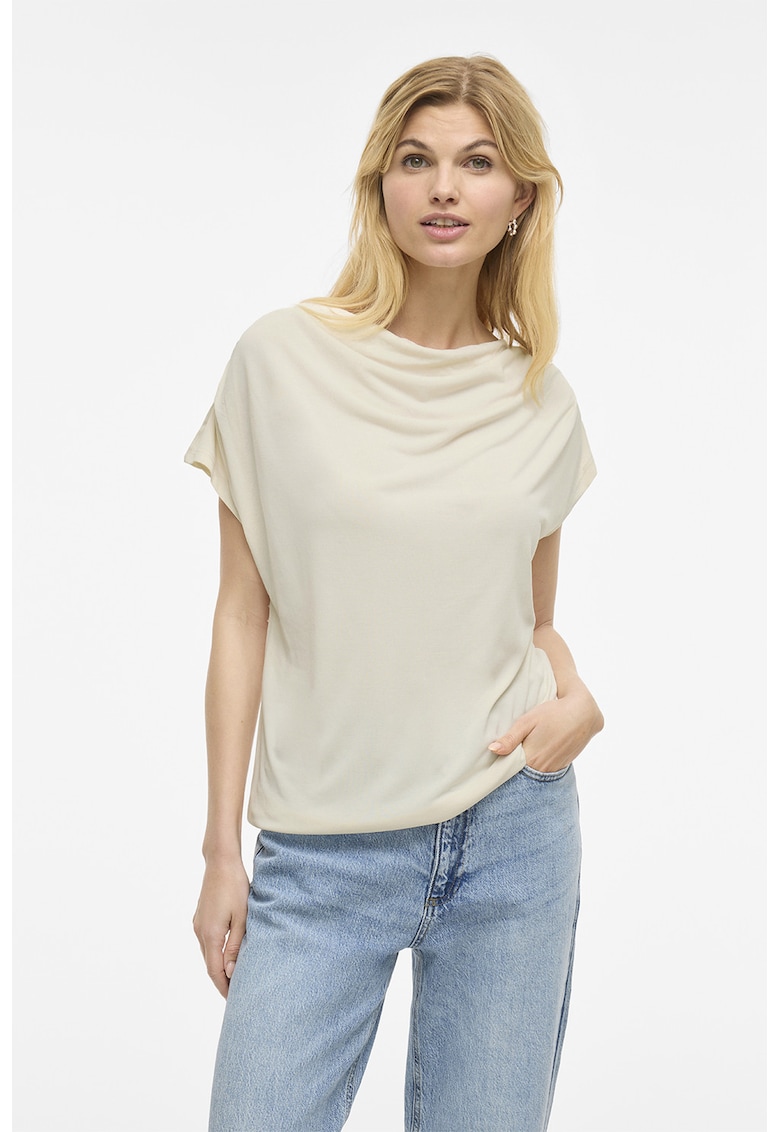 Tricou din amestec de modal cu decolteu rotund