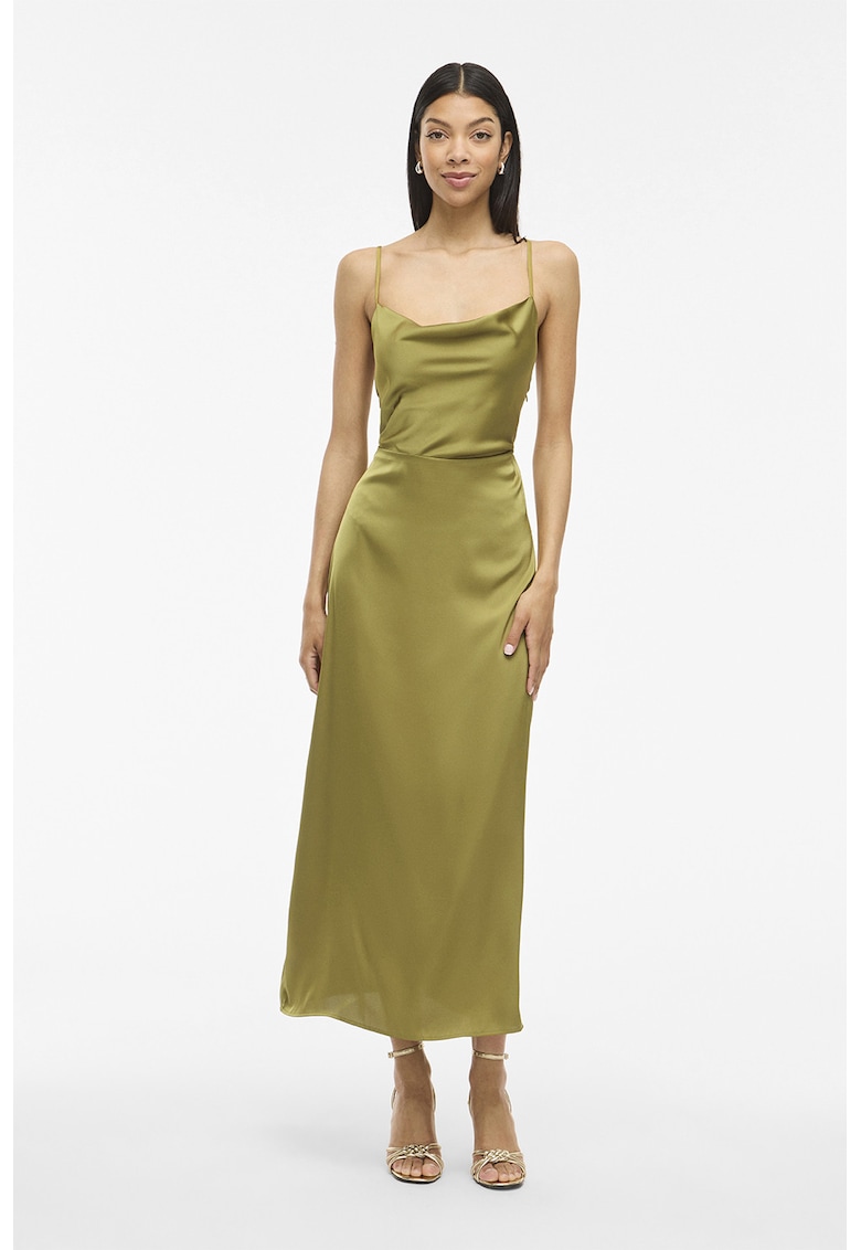 Rochie maxi cu aspect satinat