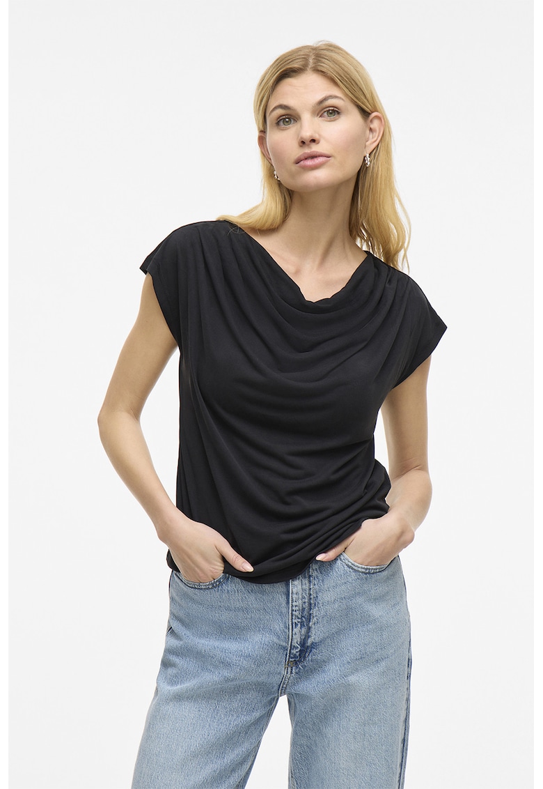 Tricou din amestec de modal cu decolteu rotund