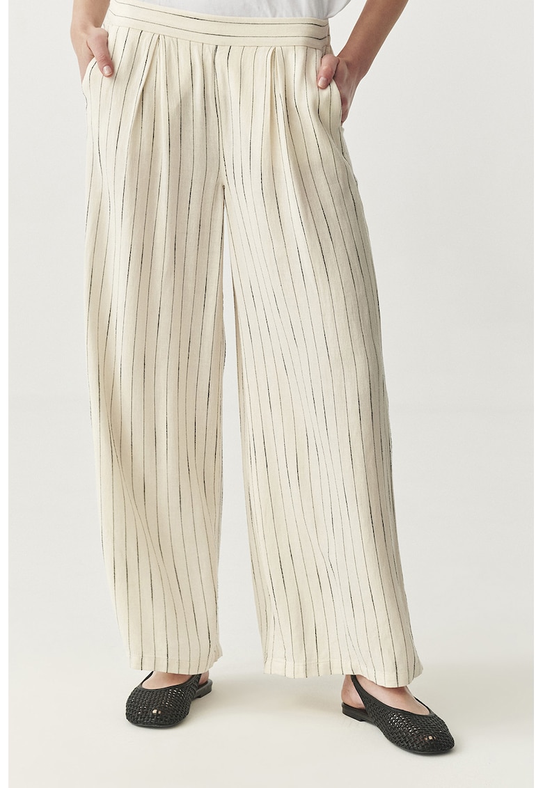 Pantaloni in dungi cu buzunare oblice