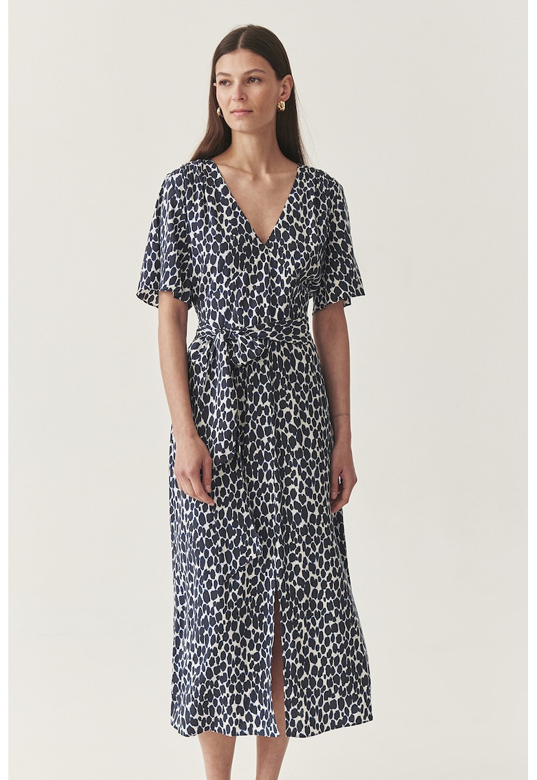 Rochie cu decolteu in V si cordon in talie