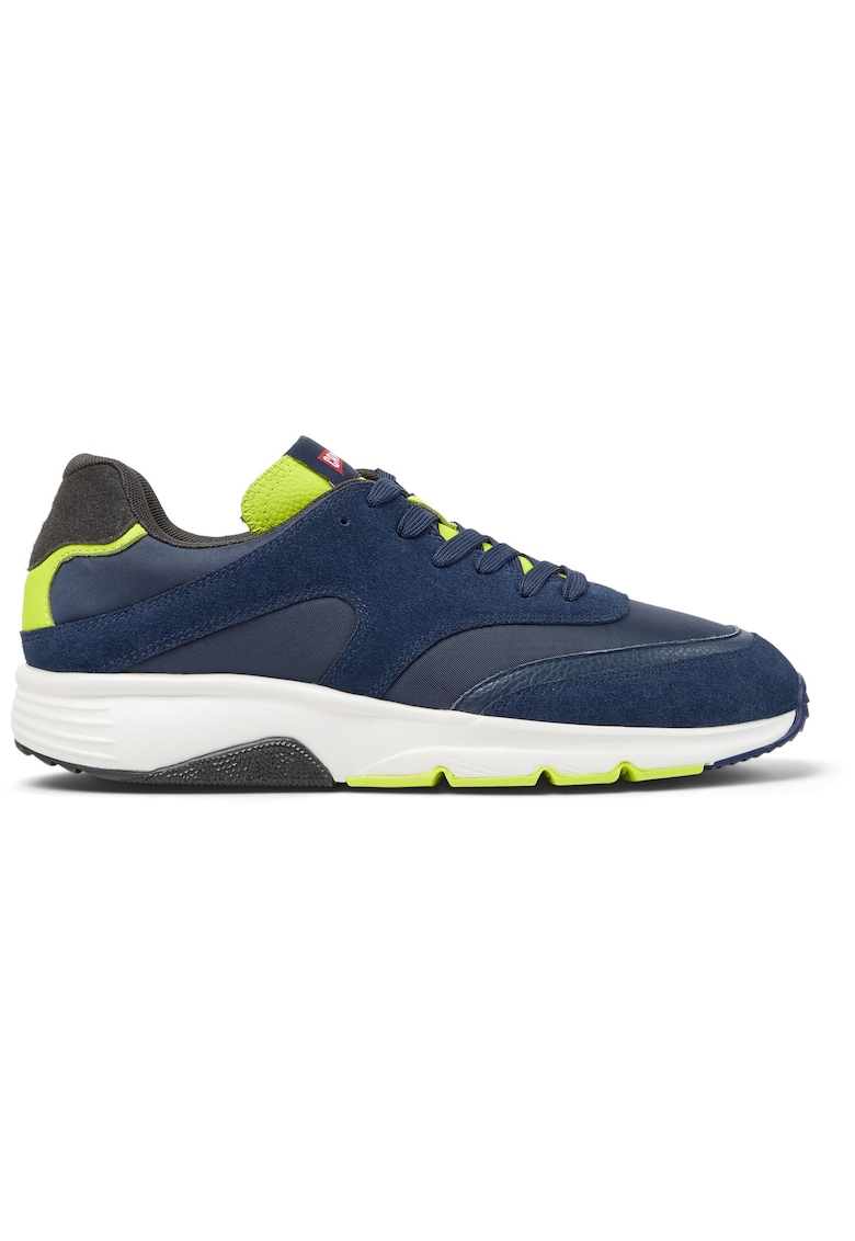Pantofi sport cu insertii din piele nabuc Drift - Galben/Albastru