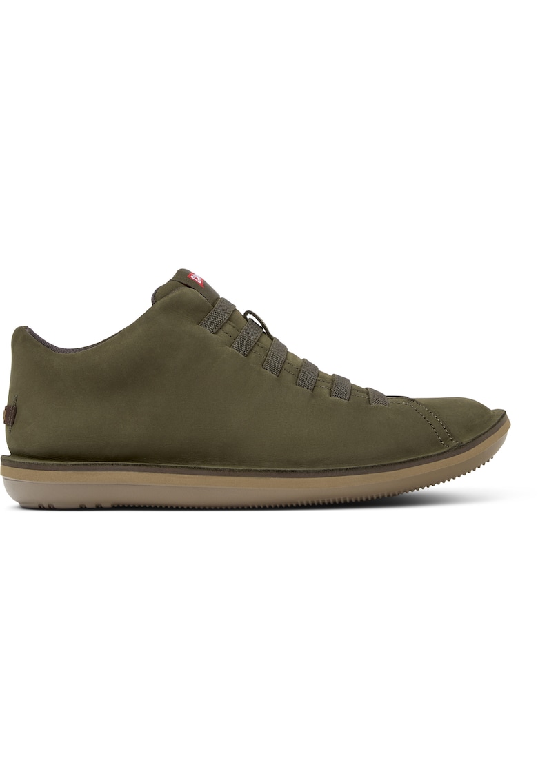Pantofi sport de piele nabuc Beetle 1353 - Verde inchis