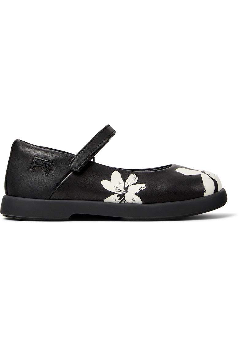 Pantofi Mary Jane din piele Duet Twins 8507 - Negru/Alb murdar