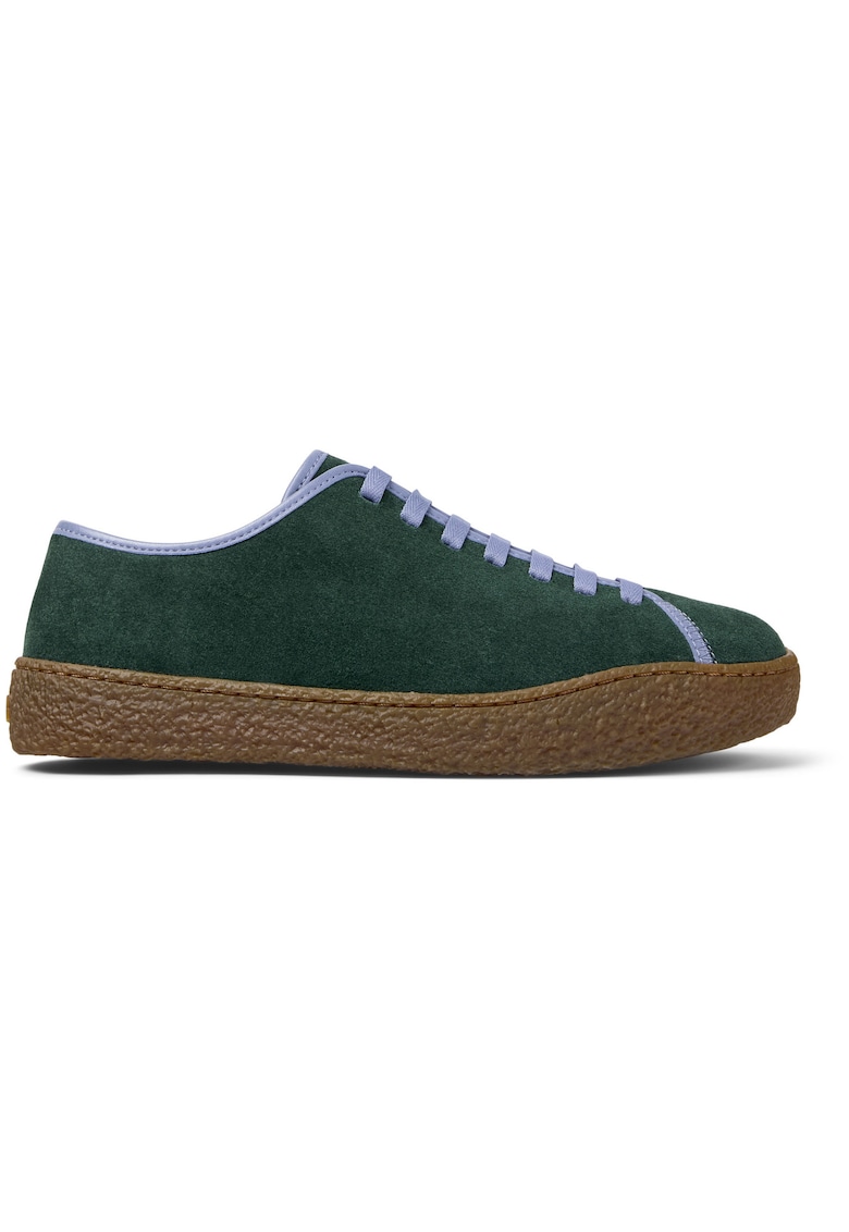 Pantofi sport Peu Terreno din piele intoarsa cu sireturi contrastante - Verde