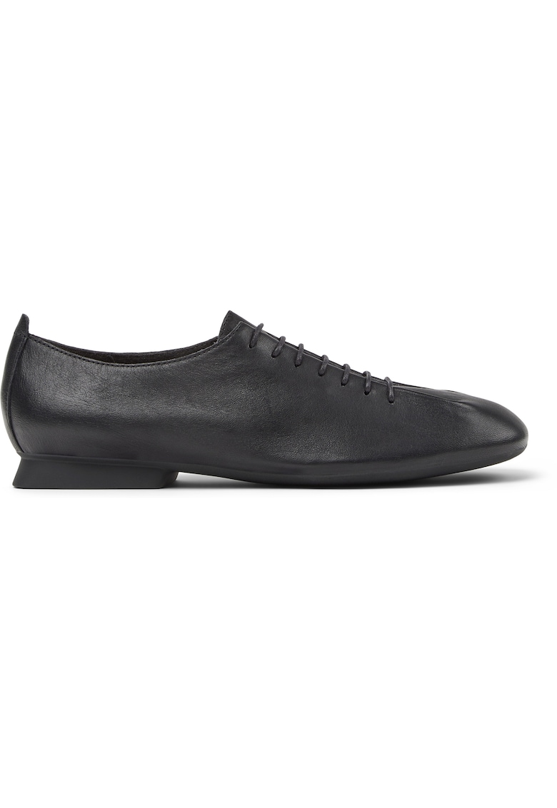 Pantofi slip-on cu varf patrat si talpa plata Casi Myra - Negru