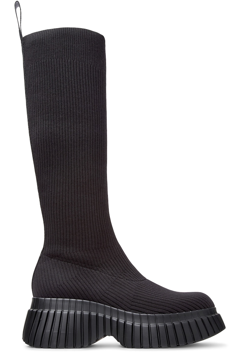 Cizme lungi de material textil Pix - Negru