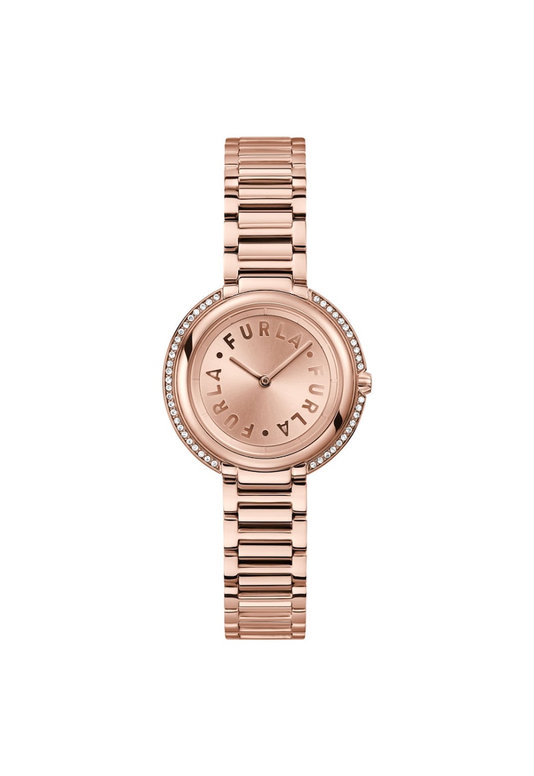 Ceas dama Icon Shape - roz auriu - 34mm - bratara - cristale