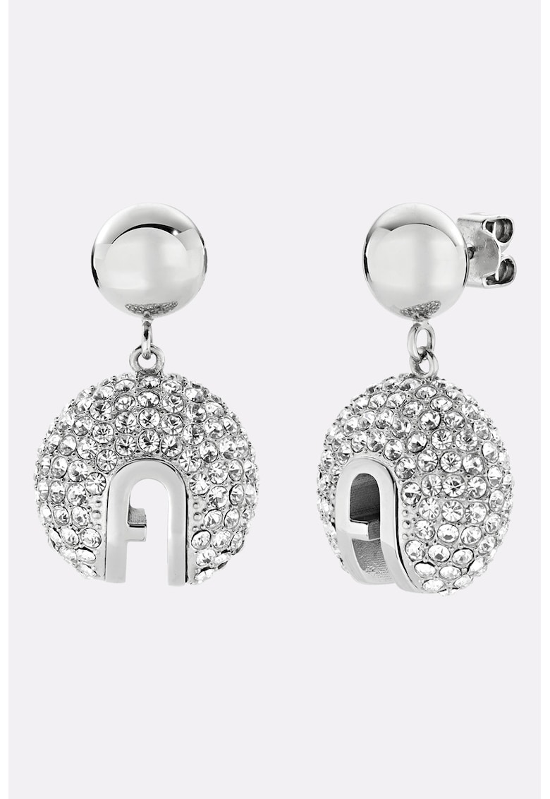 Cercei placati cu rodiu si cu cristale