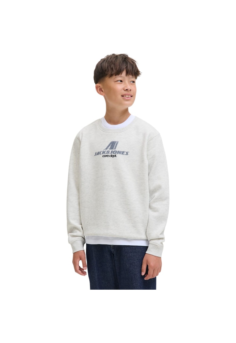 Jack & Jones Bluza JACK &JONES Tier Print Crew SN JNR 47709 - Alb