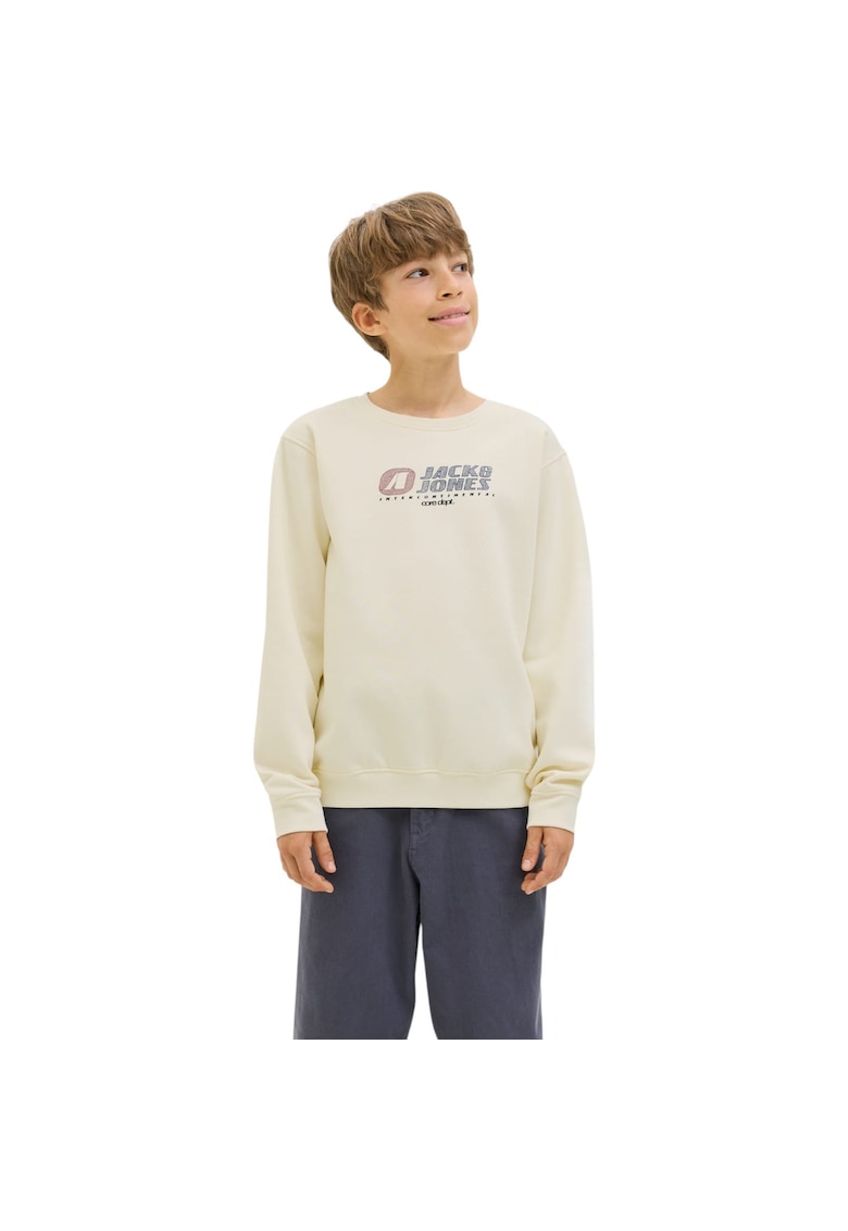 Jack & Jones Bluza JACK &JONES Tier Print Crew SN JNR 47704 - Bej