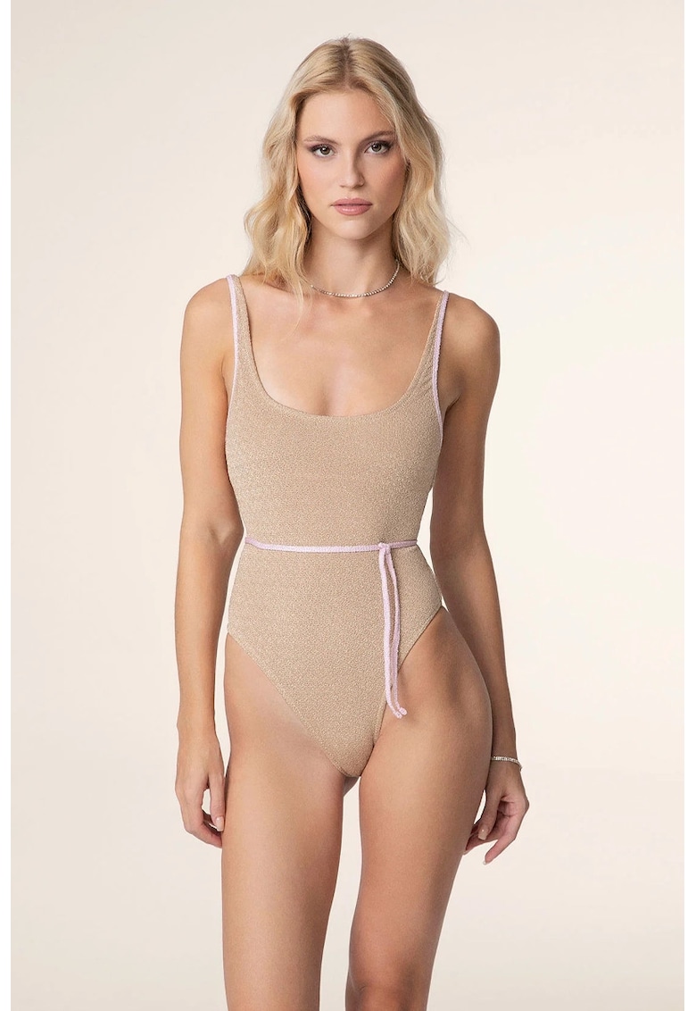 Costum de baie întreg cu bretele -
