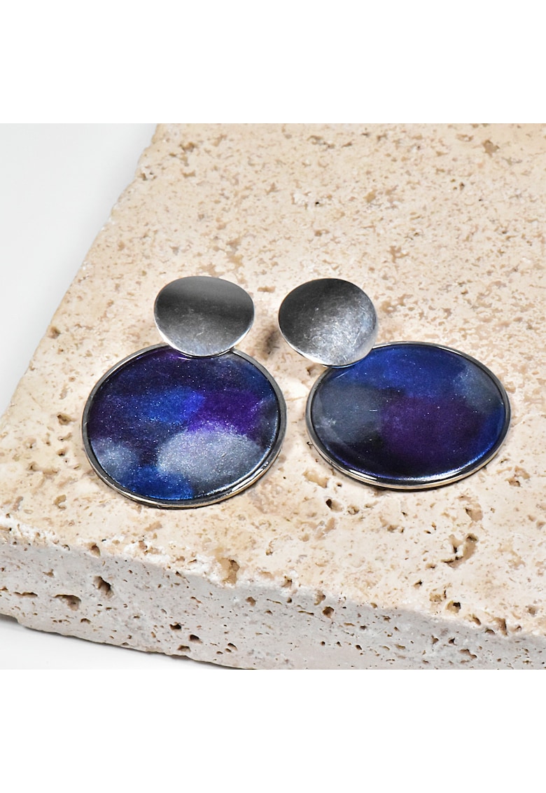 Cercei din lut polimeric si rasina epoxidica - usori - unici - multicolori